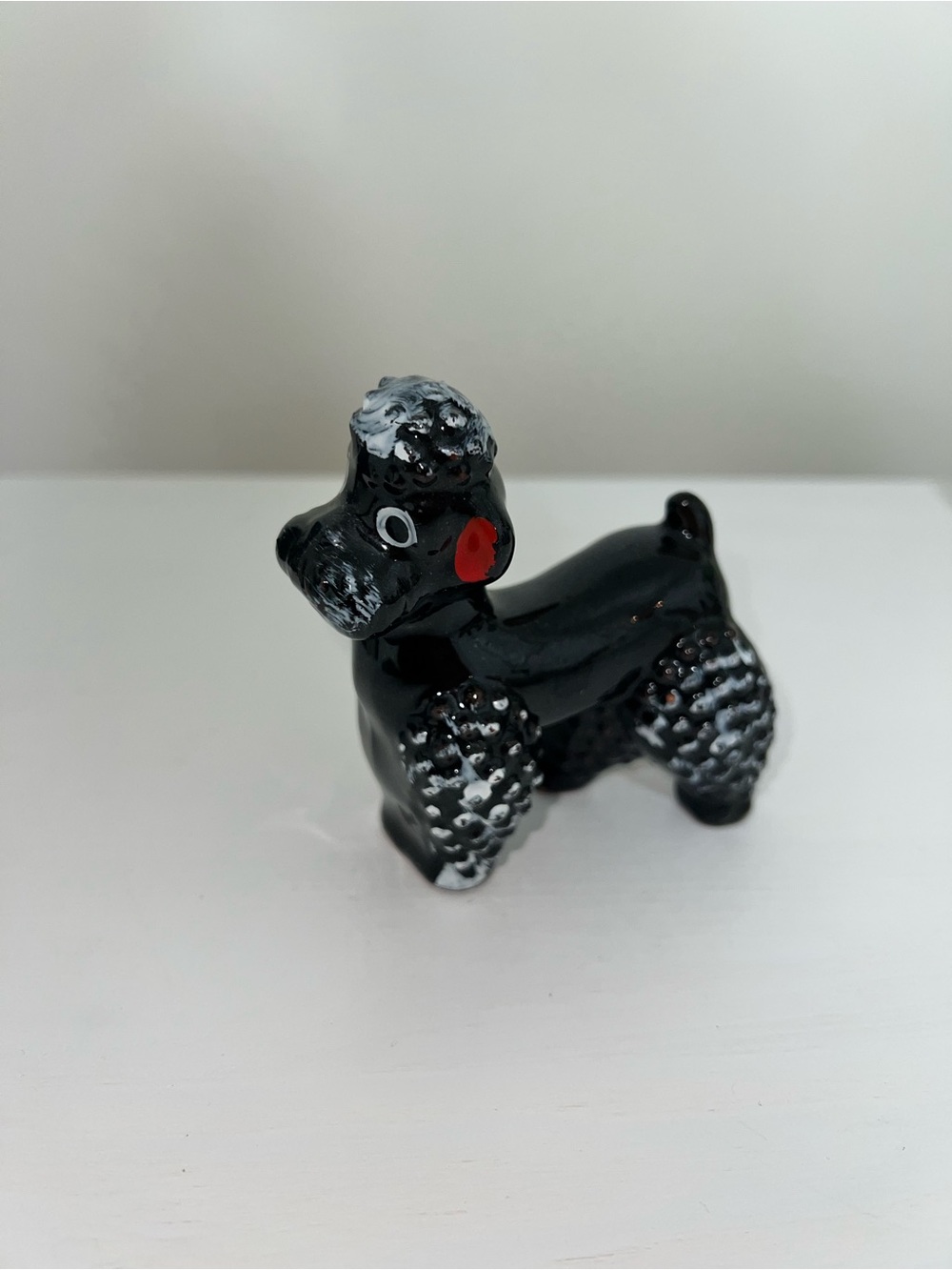 Vintage Black Poodle Dog Figurine Hand Painted made in Japan